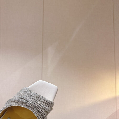 High Quality Luxury Jimmy Choo Rhinestone High Heel Slippers product detail