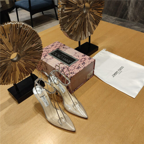 High Quality Luxury Jimmy Choo Crystal Chain Heeled Sandals – Style 09239