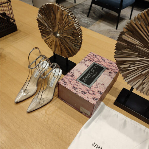 High Quality Luxury Jimmy Choo Crystal Chain Heeled Sandals – Style 09239 product detail