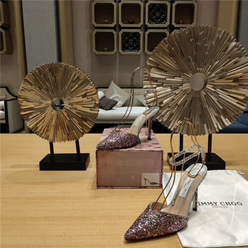 High Quality Luxury Jimmy Choo Crystal Chain Heeled Sandals – Style 35223 product detail