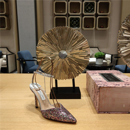 High Quality Luxury Jimmy Choo Crystal Chain Heeled Sandals – Style 35223 product detail