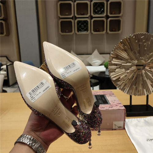 High Quality Luxury Jimmy Choo Crystal Chain Heeled Sandals – Style 35223 product detail