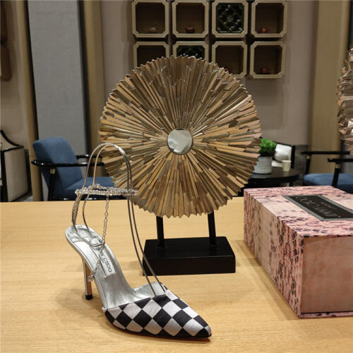 High Quality Luxury Jimmy Choo Crystal Chain Heeled Sandals – Style 14327 product detail