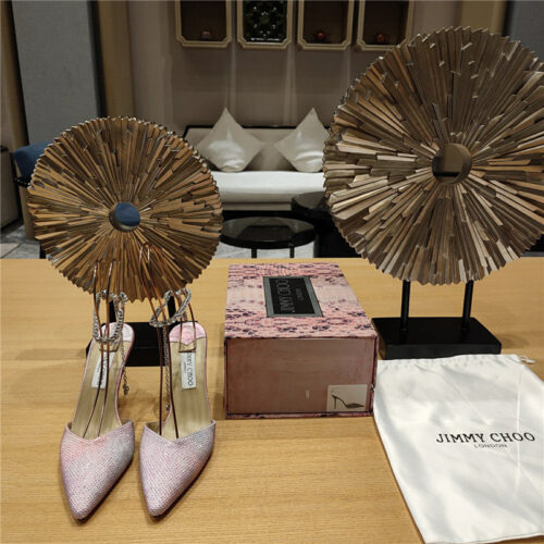 High Quality Luxury Jimmy Choo Crystal Chain Heeled Sandals – Style 97367 product detail