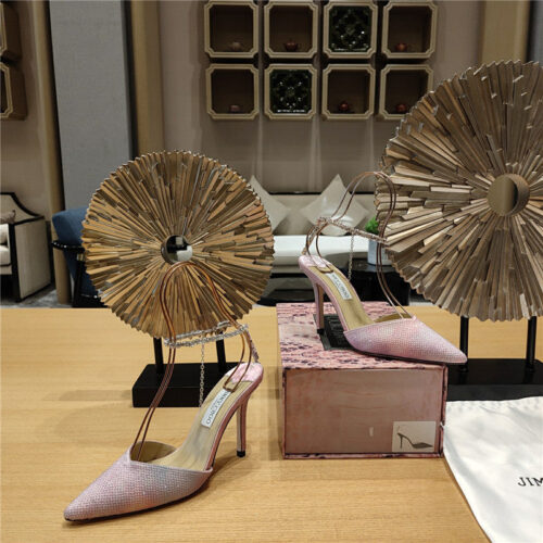 High Quality Luxury Jimmy Choo Crystal Chain Heeled Sandals – Style 97367 product detail
