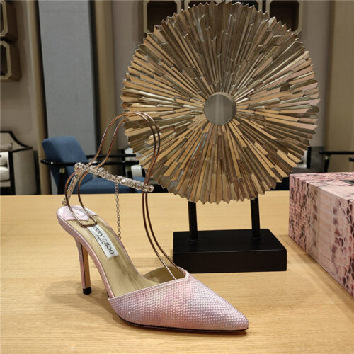 High Quality Luxury Jimmy Choo Crystal Chain Heeled Sandals – Style 97367 product detail