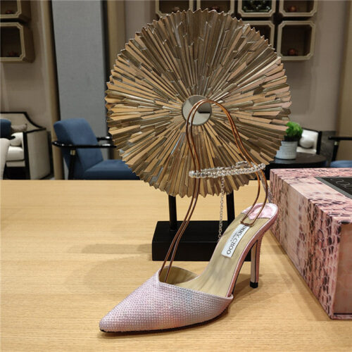 High Quality Luxury Jimmy Choo Crystal Chain Heeled Sandals – Style 97367 product detail