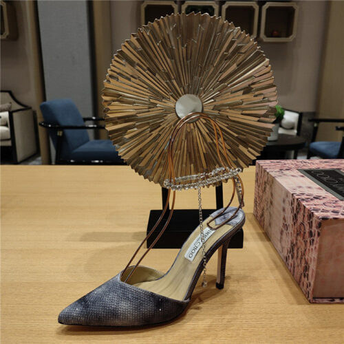 High Quality Luxury Jimmy Choo Crystal Chain Heeled Sandals – Style 88343 product detail