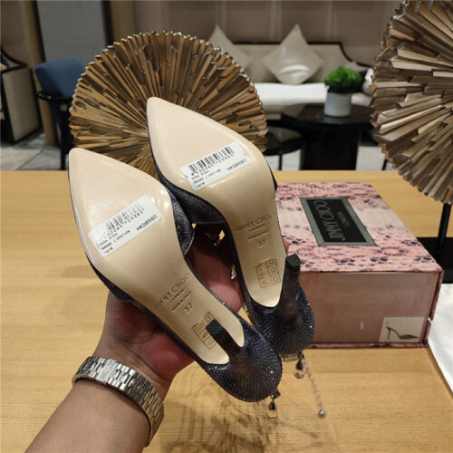 High Quality Luxury Jimmy Choo Crystal Chain Heeled Sandals – Style 88343 product detail