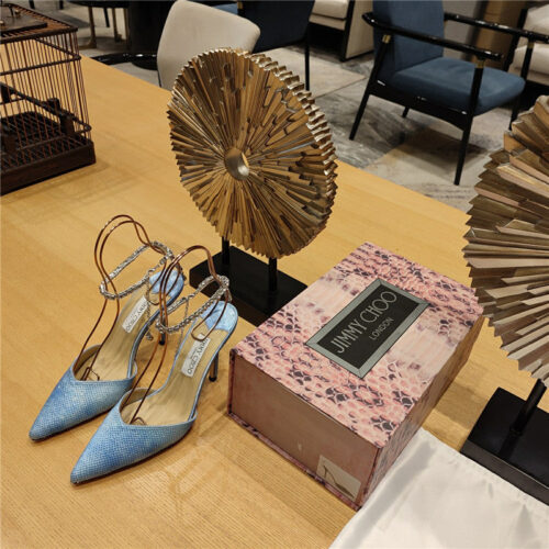 High Quality Luxury Jimmy Choo Crystal Chain Heeled Sandals – Style 95127 product detail