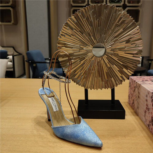 High Quality Luxury Jimmy Choo Crystal Chain Heeled Sandals – Style 95127 product detail