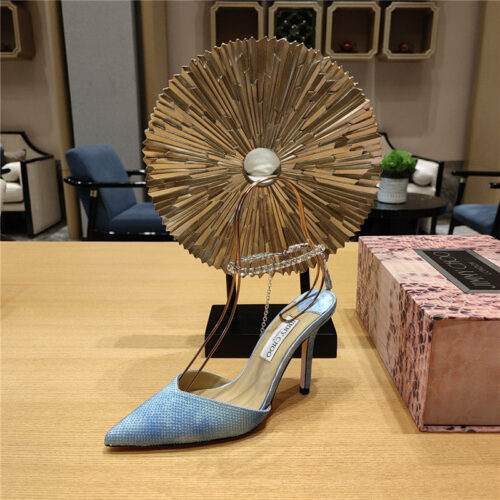High Quality Luxury Jimmy Choo Crystal Chain Heeled Sandals – Style 95127 product detail