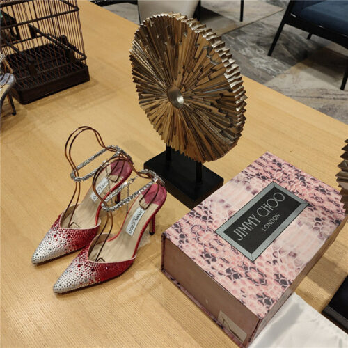 High Quality Luxury Jimmy Choo Crystal Chain Heeled Sandals product detail