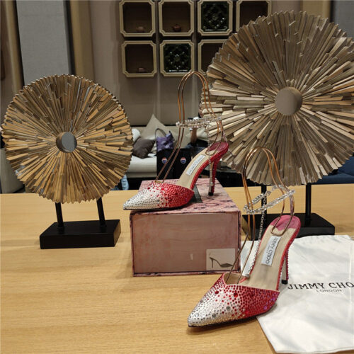 High Quality Luxury Jimmy Choo Crystal Chain Heeled Sandals product detail