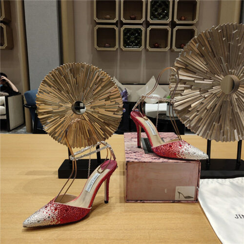 High Quality Luxury Jimmy Choo Crystal Chain Heeled Sandals product detail