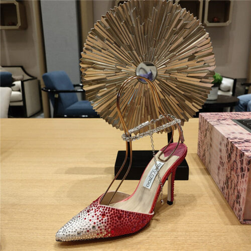 High Quality Luxury Jimmy Choo Crystal Chain Heeled Sandals product detail