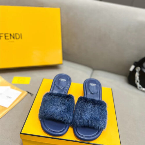 High Quality Luxury Fendi New Mink Fur Slippers – Style 18387 product detail