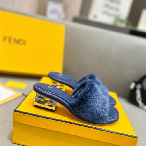 High Quality Luxury Fendi New Mink Fur Slippers – Style 18387 product detail