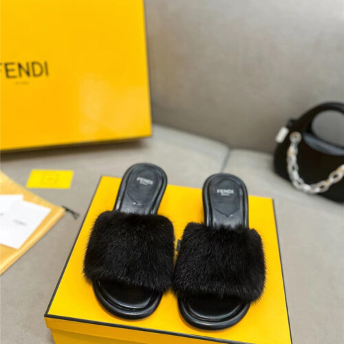 High Quality Luxury Fendi New Mink Fur Slippers product detail
