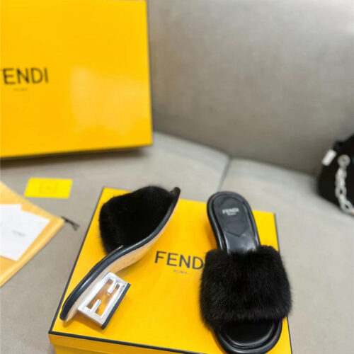 High Quality Luxury Fendi New Mink Fur Slippers product detail