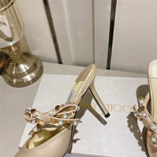 High Quality Luxury Jimmy Choo Bow High Heel Sandals Slippers product detail