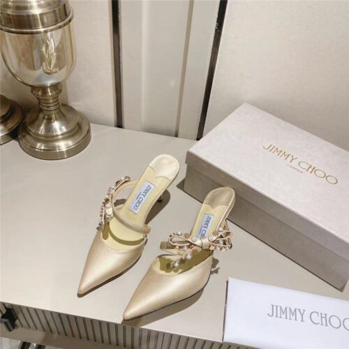 High Quality Luxury Jimmy Choo Bow High Heel Sandals Slippers product detail