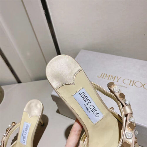 High Quality Luxury Jimmy Choo Bow High Heel Sandals Slippers product detail