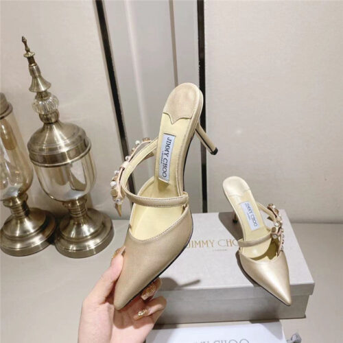 High Quality Luxury Jimmy Choo Bow High Heel Sandals Slippers product detail