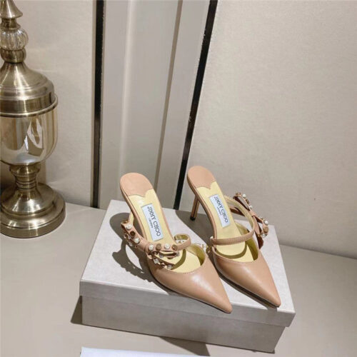 High Quality Luxury Jimmy Choo Bow High Heel Sandals Slippers – Style 57399