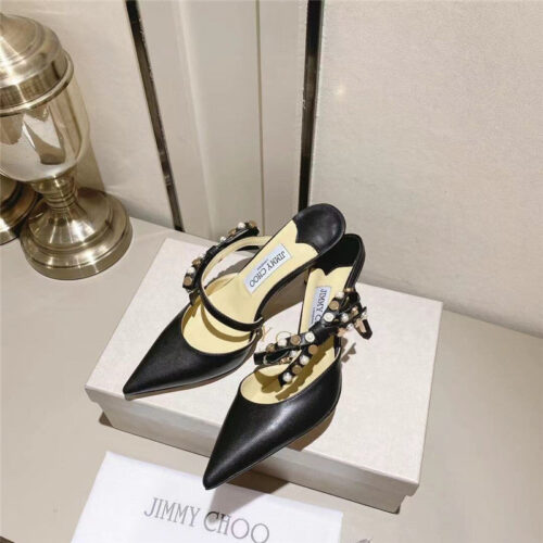 High Quality Luxury Jimmy Choo Bow High Heel Sandals Slippers – Style 29719 alternate view