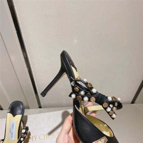 High Quality Luxury Jimmy Choo Bow High Heel Sandals Slippers – Style 29719 product detail