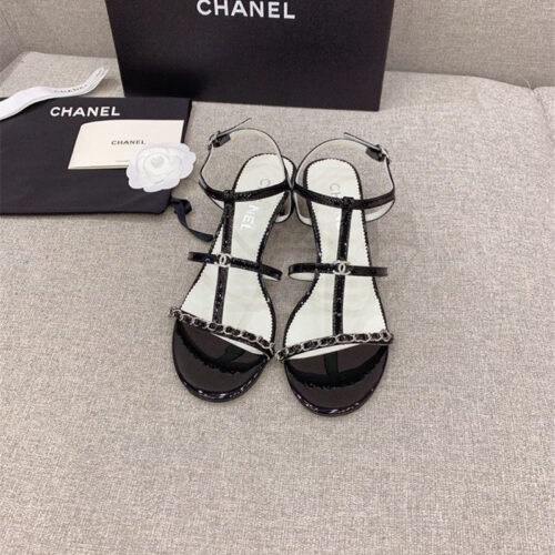 High Quality Luxury Chanel New Chain Chunky Heel Sandals – Style 98150 product detail