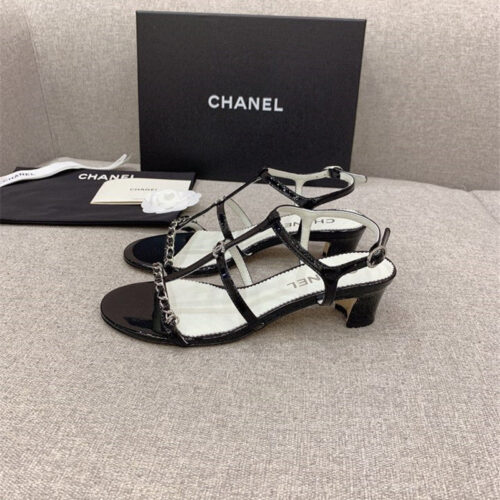 High Quality Luxury Chanel New Chain Chunky Heel Sandals – Style 98150 product detail