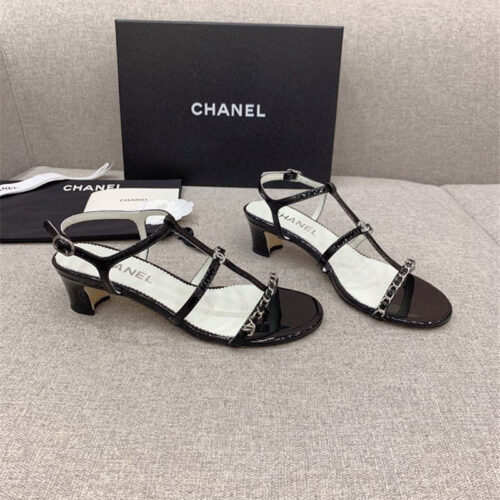 High Quality Luxury Chanel New Chain Chunky Heel Sandals – Style 98150