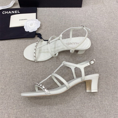 High Quality Luxury Chanel New Chain Chunky Heel Sandals product detail