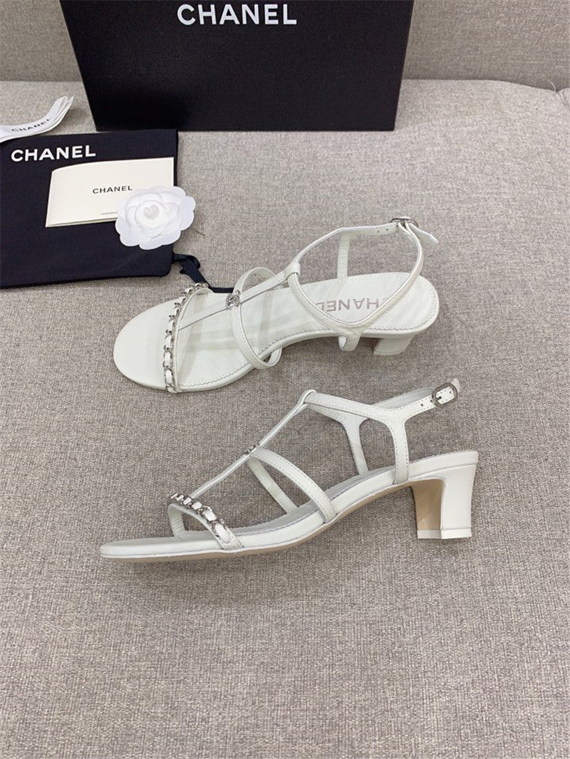High Quality Luxury Chanel New Chain Chunky Heel Sandals product detail