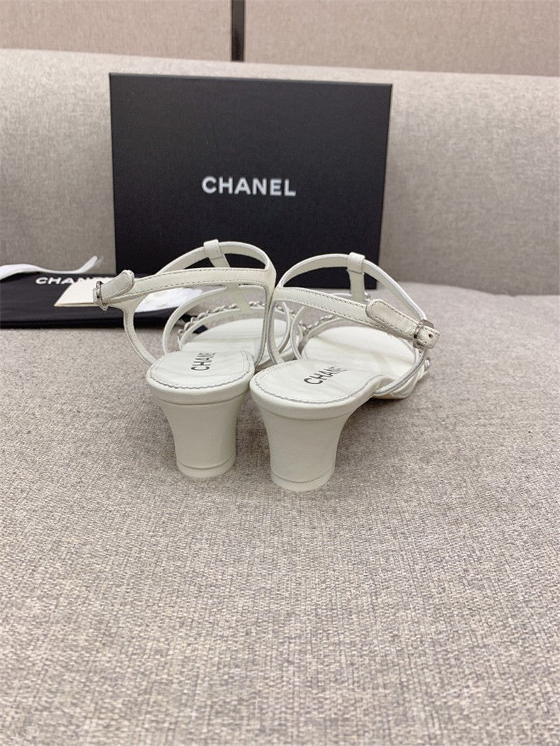 High Quality Luxury Chanel New Chain Chunky Heel Sandals product detail