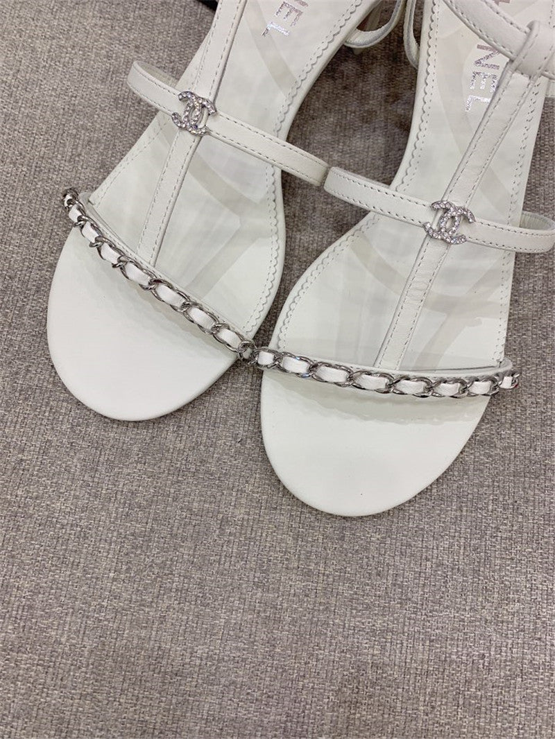 High Quality Luxury Chanel New Chain Chunky Heel Sandals product detail