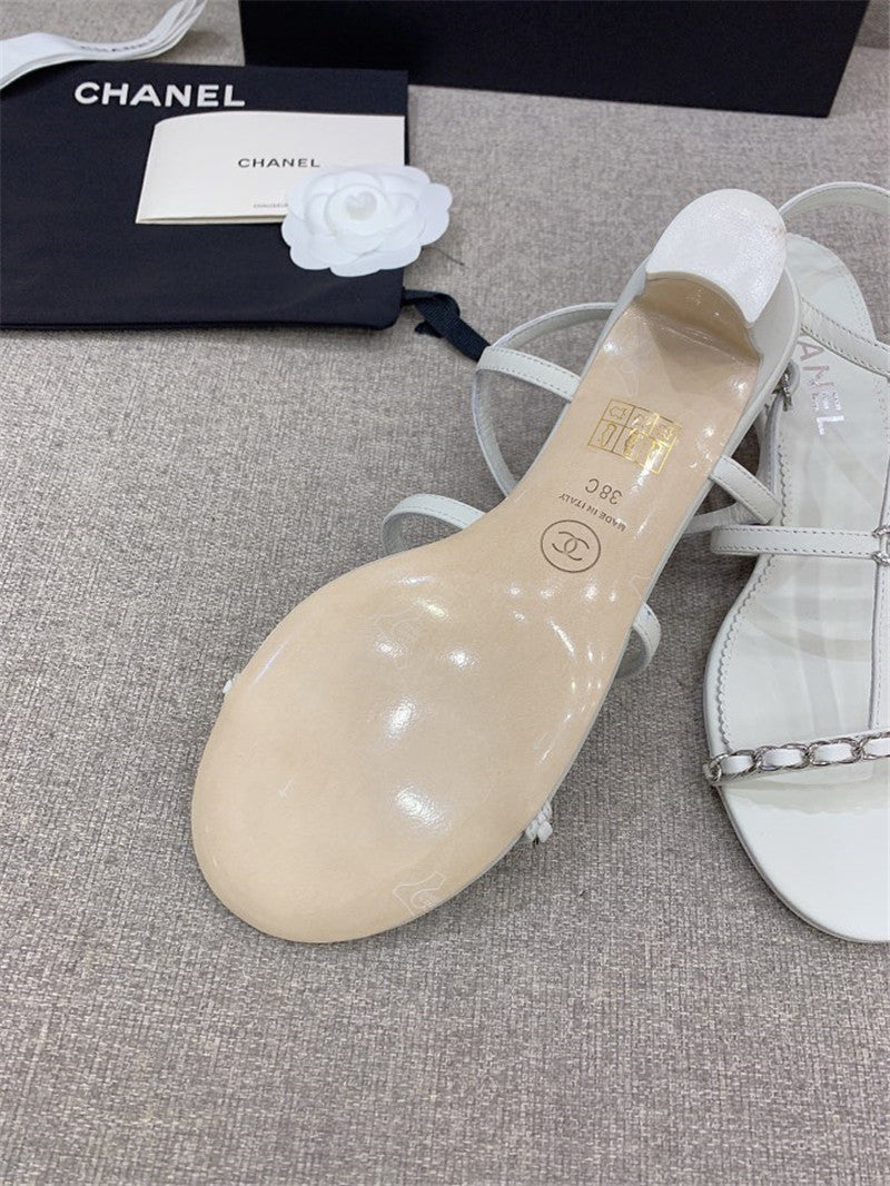 High Quality Luxury Chanel New Chain Chunky Heel Sandals product detail