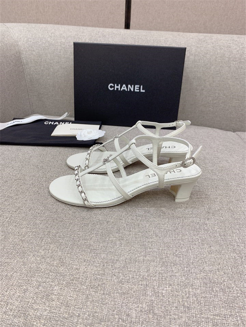 High Quality Luxury Chanel New Chain Chunky Heel Sandals product detail