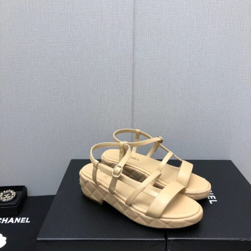 High Quality Luxury Chanel Back Metal Logo Sandals – Style 59078 product detail