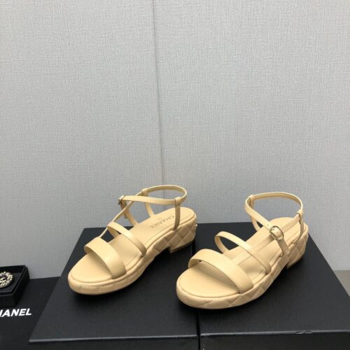 High Quality Luxury Chanel Back Metal Logo Sandals – Style 59078