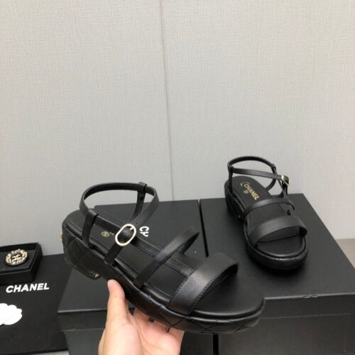 High Quality Luxury Chanel Back Metal Logo Sandals – Style 31398 alternate view
