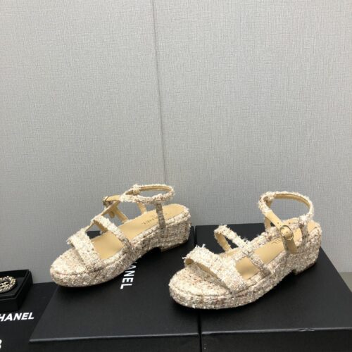 High Quality Luxury Chanel Back Metal Logo Sandals – Style 43270