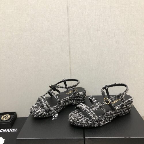 High Quality Luxury Chanel Back Metal Logo Sandals – Style 79430