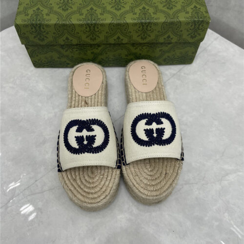 High Quality Luxury Gucci Espadrille Slippers – Style 63315 product detail