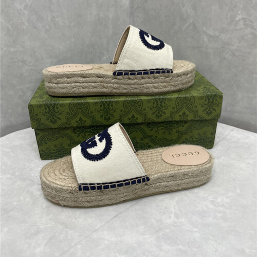 High Quality Luxury Gucci Espadrille Slippers – Style 63315 alternate view