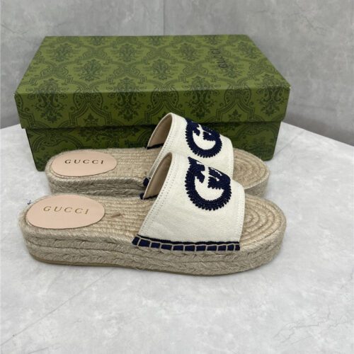 High Quality Luxury Gucci Espadrille Slippers – Style 63315