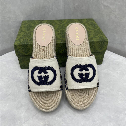 High Quality Luxury Gucci Espadrille Slippers – Style 63315 product detail