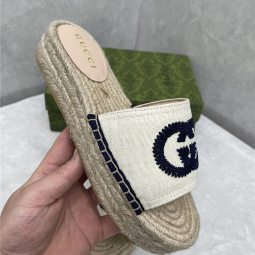 High Quality Luxury Gucci Espadrille Slippers – Style 63315 product detail
